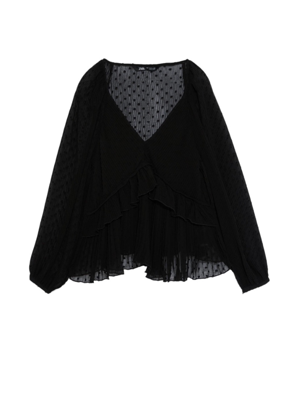 Zara Ruffle Dot Blouse